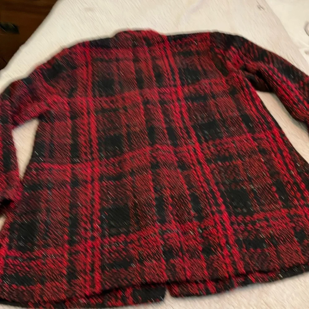 Lane Bryant Red and Black Plaid Blazer - Picture 9 of 9